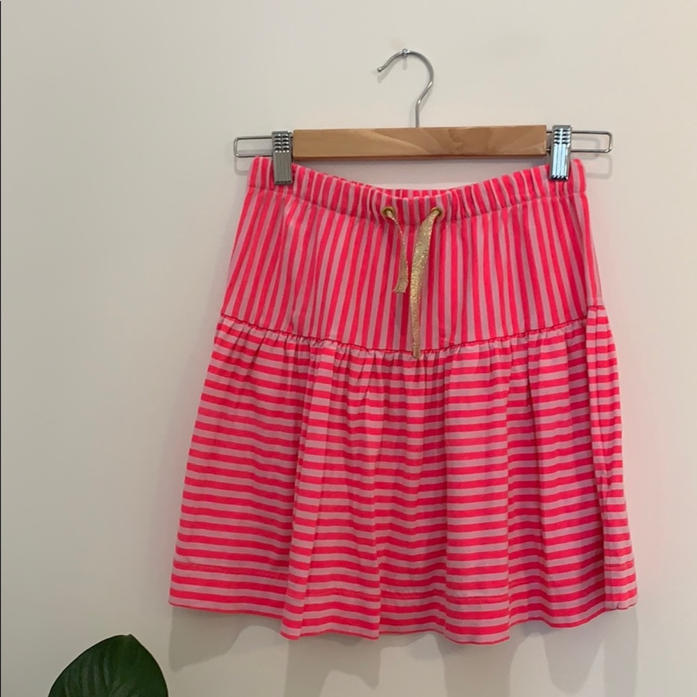 Crewcuts striped hot pink skirt with gold sz 14